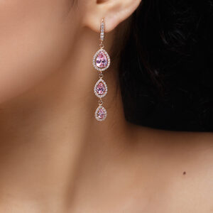 Purple diamond hoop earrings