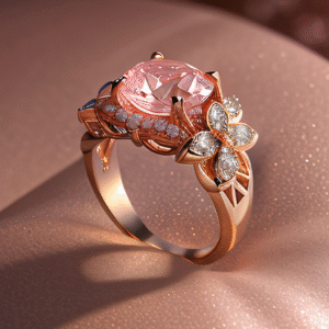 Rose gold morganite tiara ring